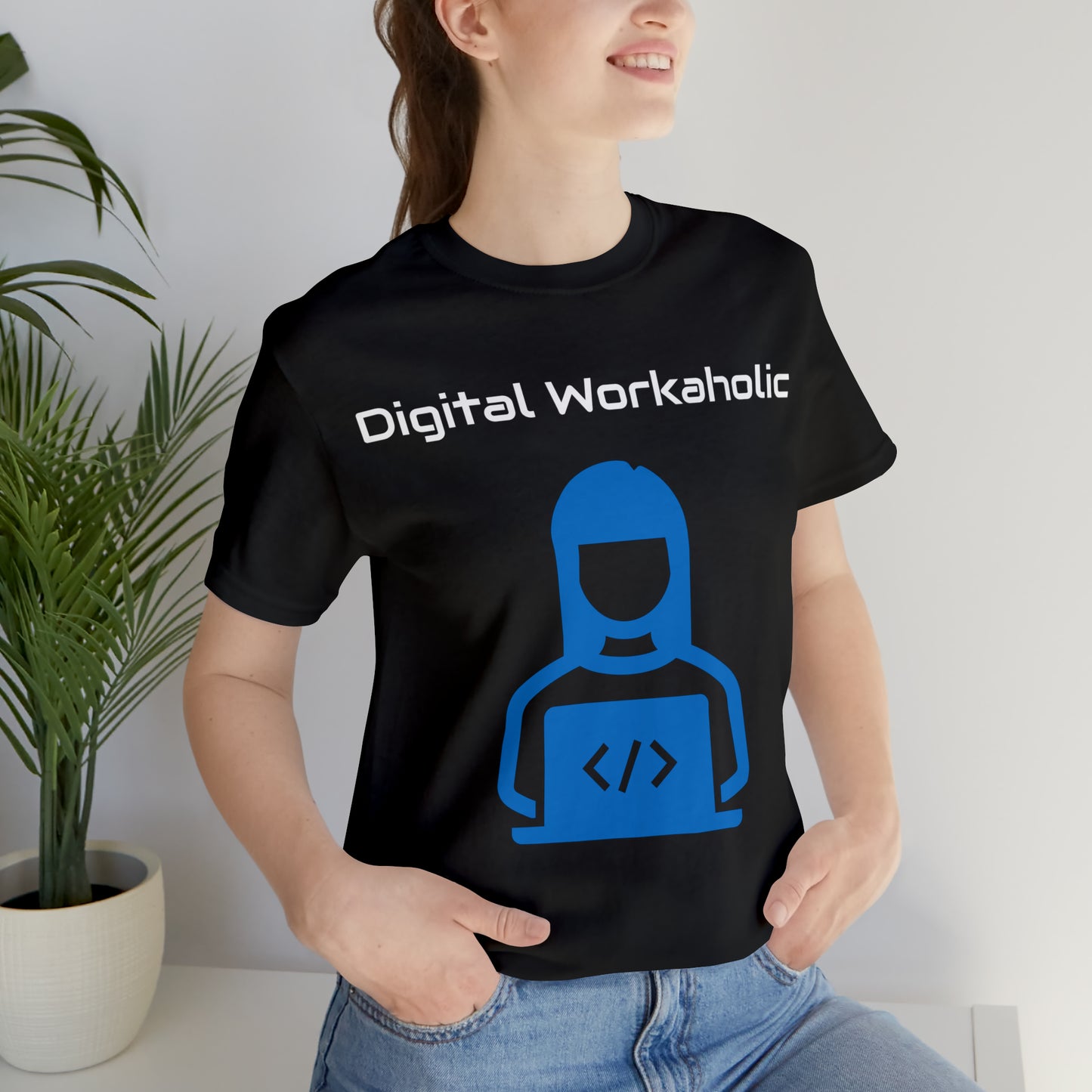 Digital Workaholic Part time Alcoholic Tee (Blue SW)