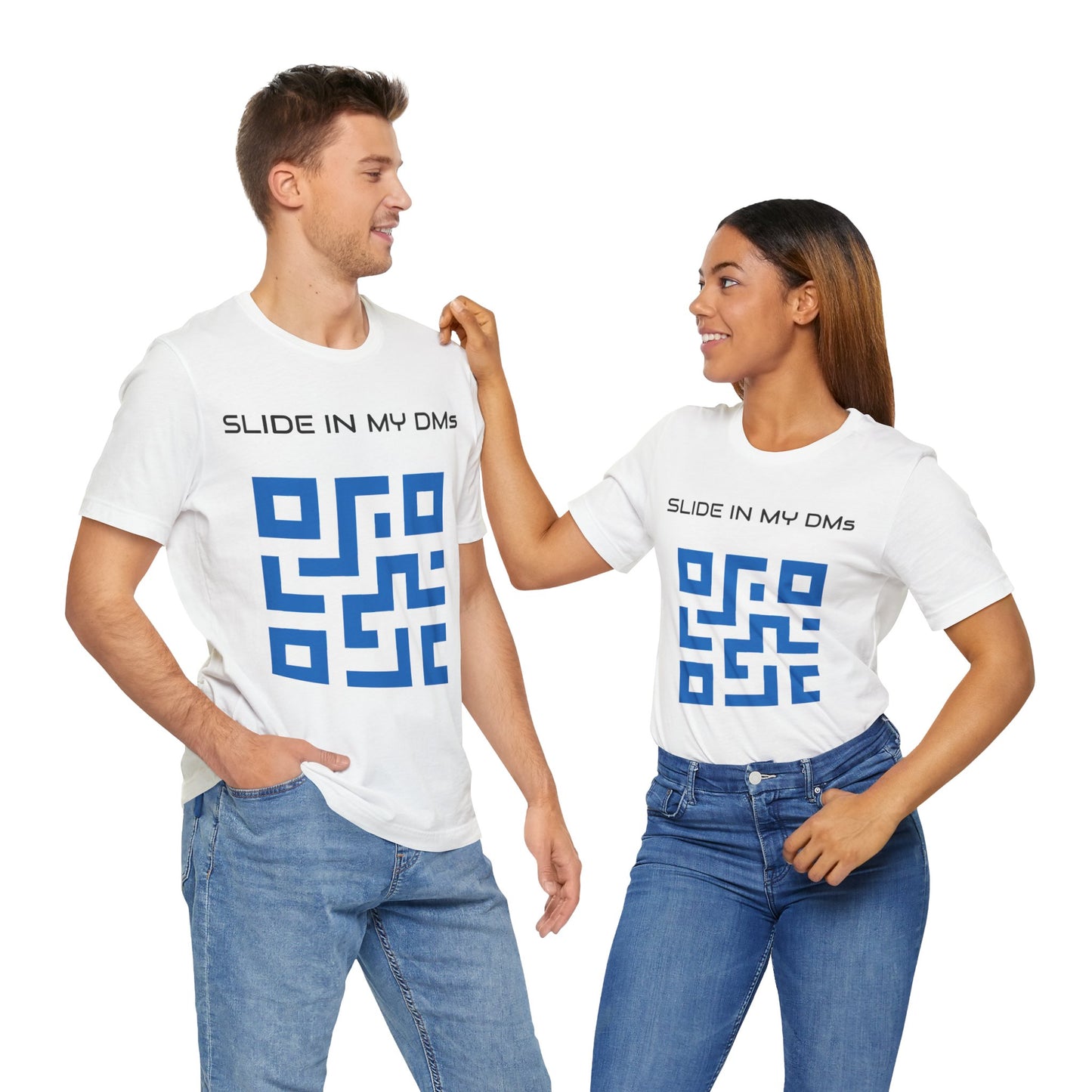 Slide in my DM's | Customized QR Code T shirt | Front & Back