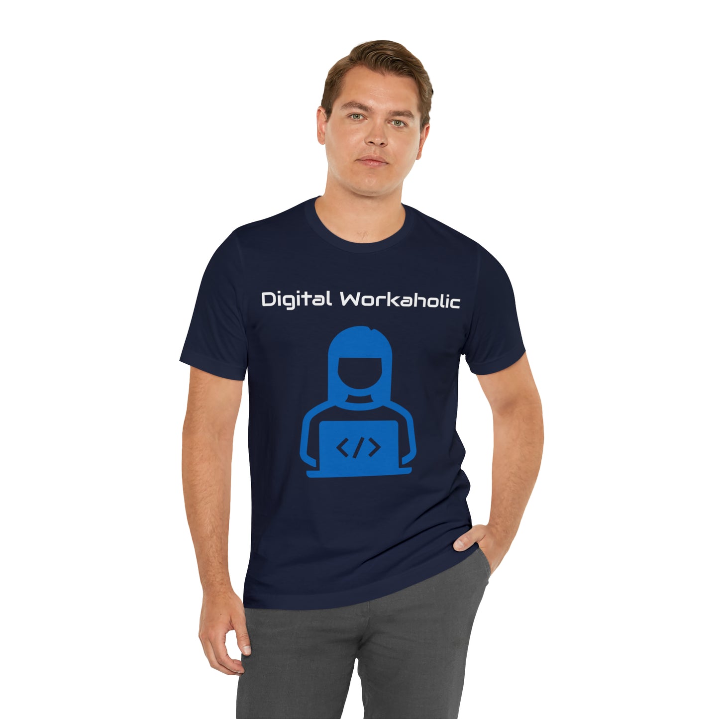 Digital Workaholic Part time Alcoholic Tee (Blue SW)