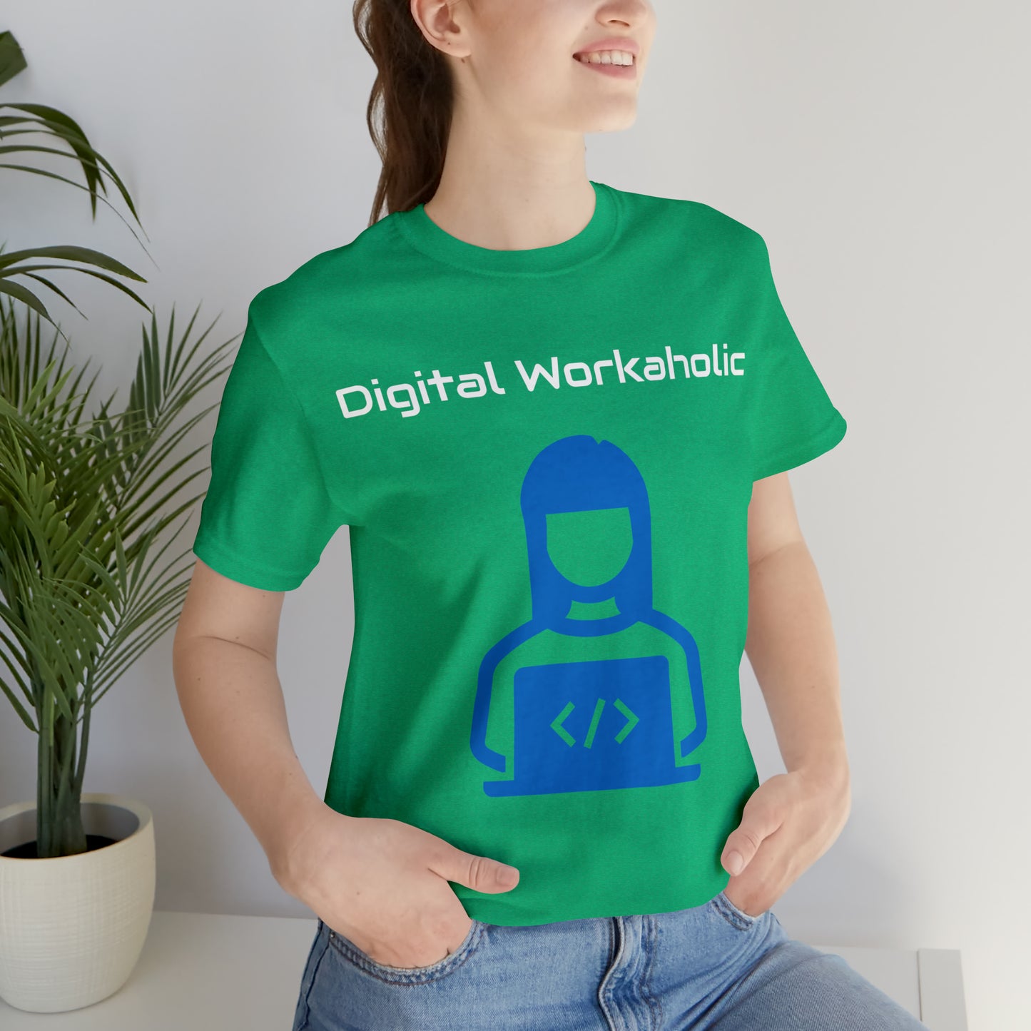 Digital Workaholic Part time Alcoholic Tee (Blue SW)