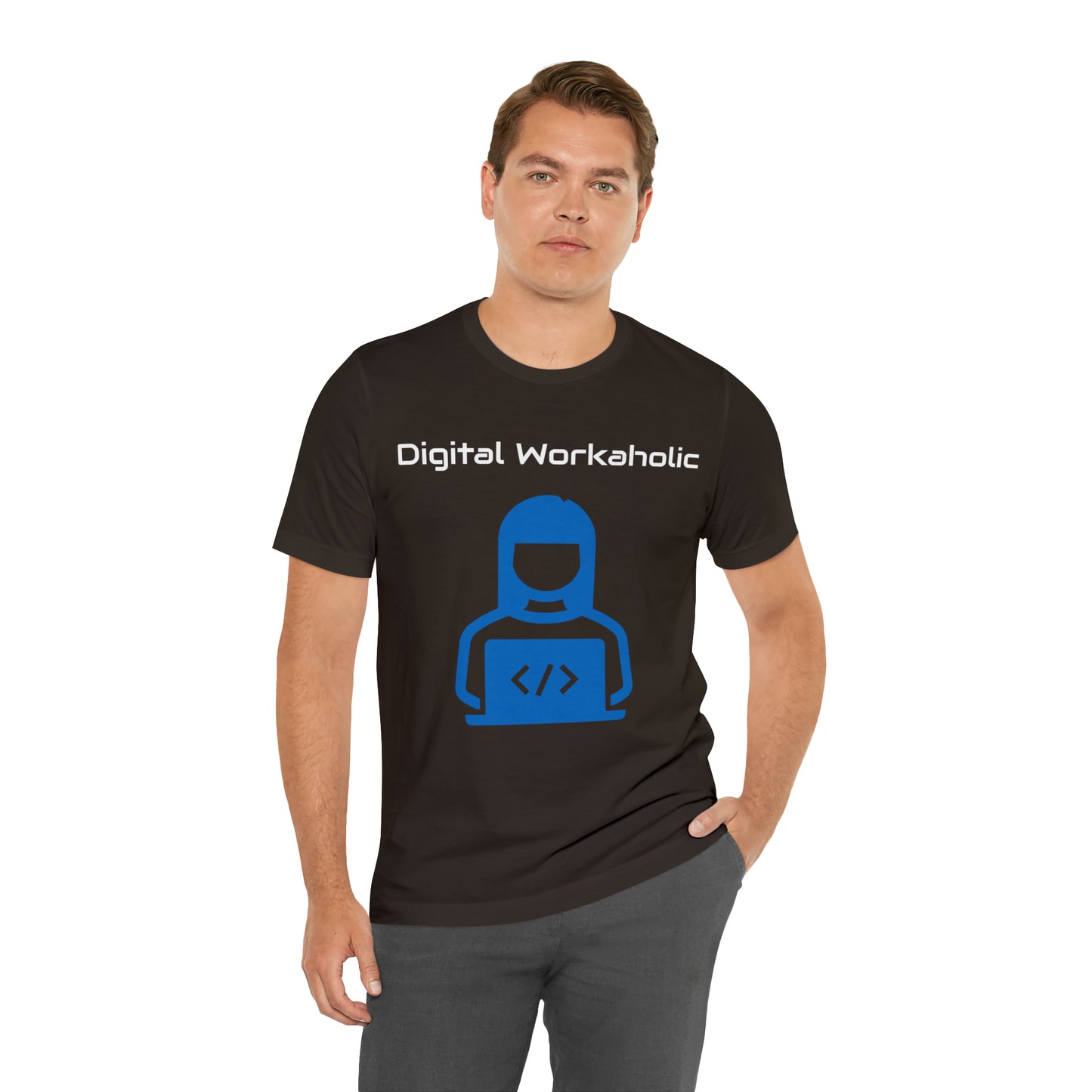 Digital Workaholic Part time Alcoholic Tee (Blue SW)