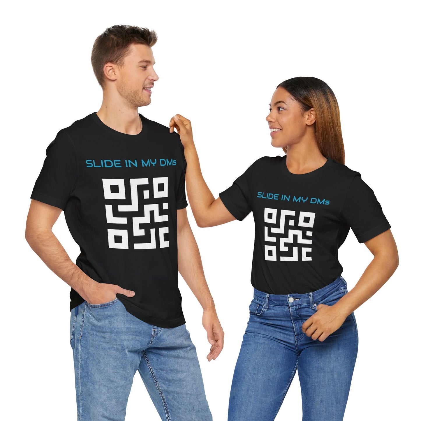 Slide in my DM's | Customized QR Code T shirt | Front & Back