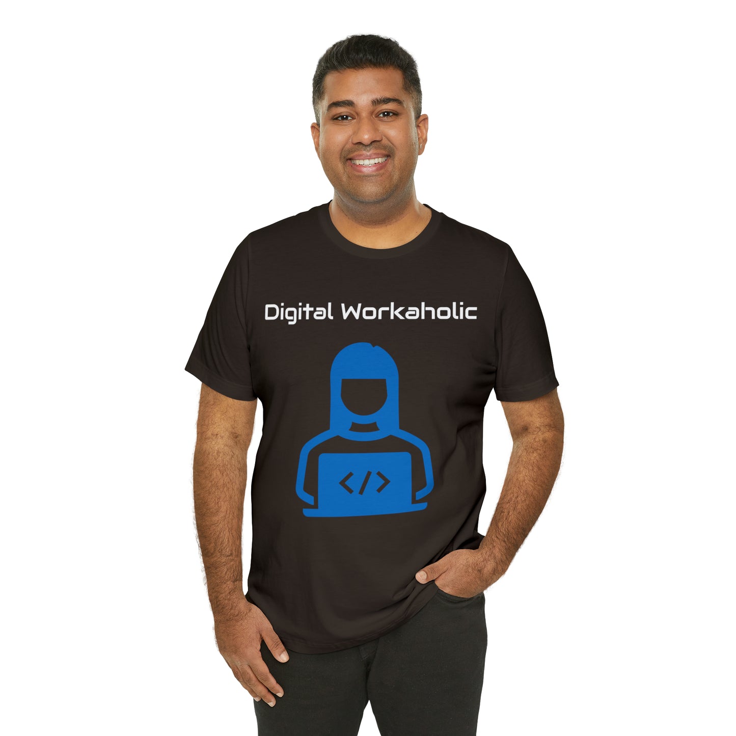 Digital Workaholic Part time Alcoholic Tee (Blue SW)