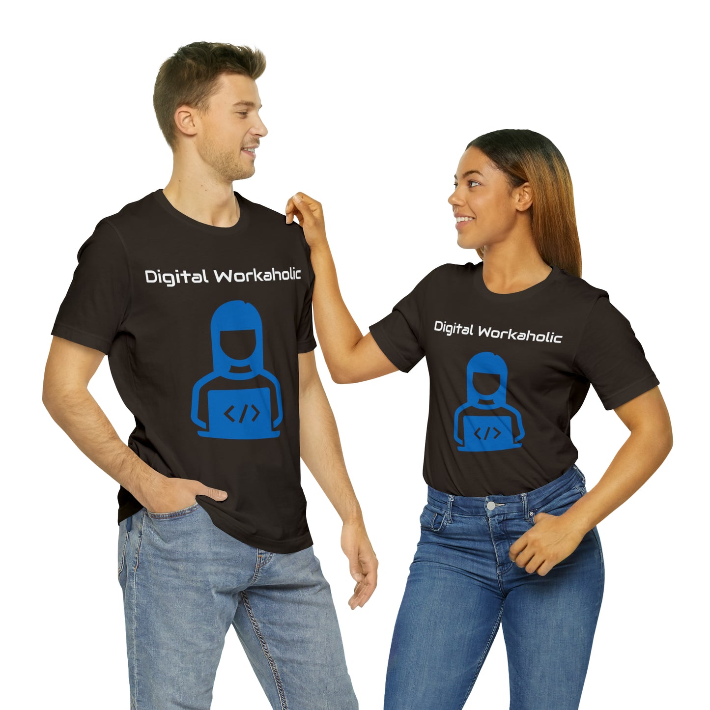 Digital Workaholic Part time Alcoholic Tee (Blue SW)