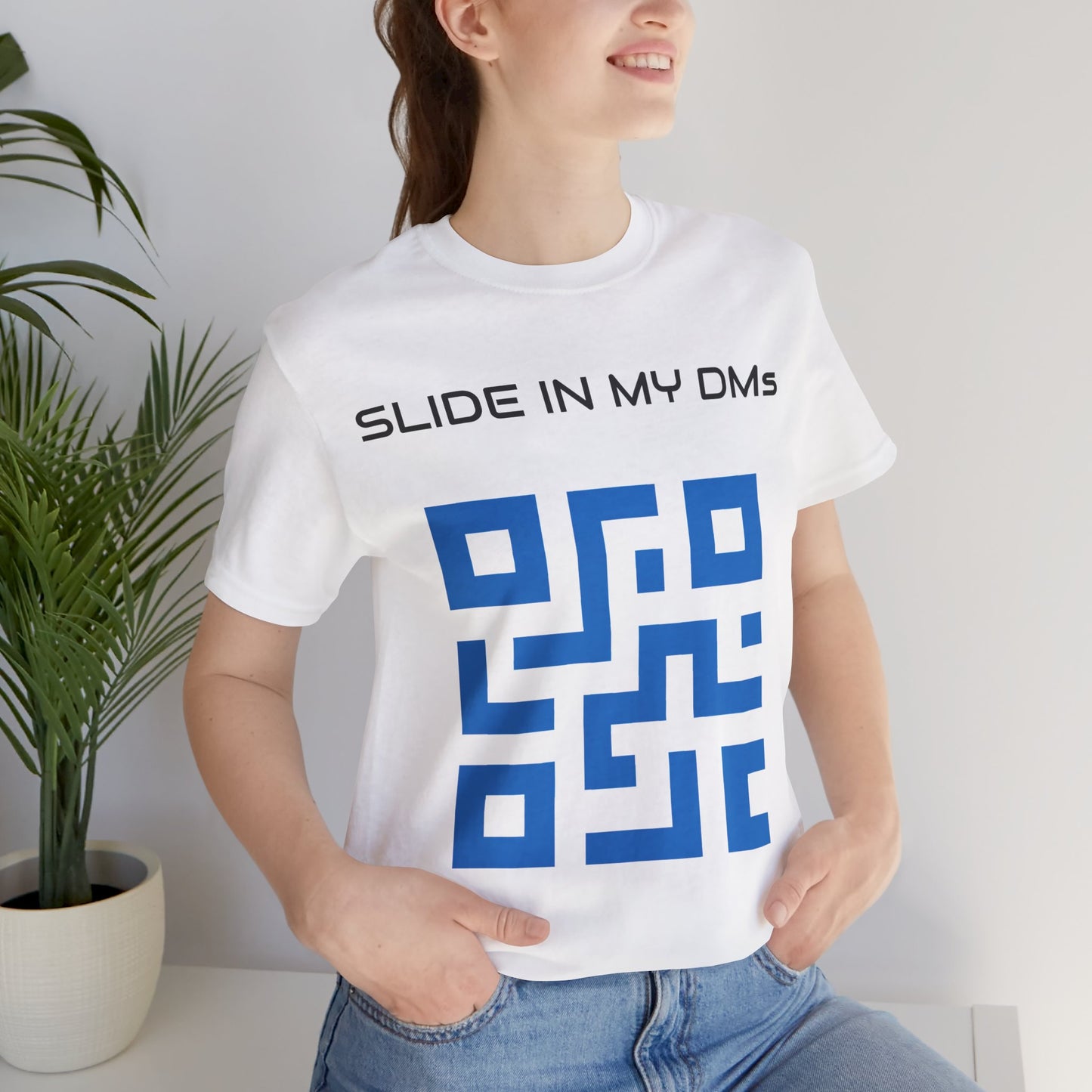 Slide in my DM's | Customized QR Code T shirt | Front & Back